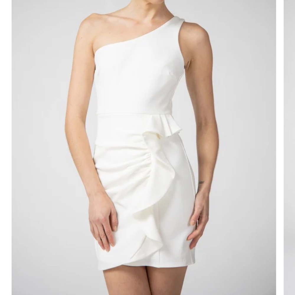 Hello Molly One-Shoulder Cream Dress